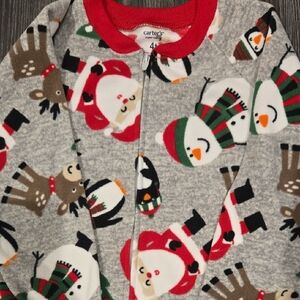 Carter's Gray Holiday Onesie with Red Accents